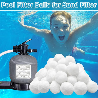 ZeeDix 3.2 lbs Pool Filter Balls for Sand Filter Pump, New Upgrade Efficient Swimming Pool Filter Sand Alternative(Equals 100 lbs Pool Filter Sand), Reusable Eco-Friendly Fiber Filter Media Balls
