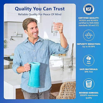 Express Water 10 Stage Reverse Osmosis Alkaline Water Filtration System - Under Sink Water Filter with Faucet and Tank, 100 GPD