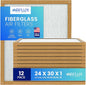 Fiberglass Air Filter -24x30x1Air Filter 12 Pack - Non Pleated 24"x30"x1", AC Filters for Home, Fiberglass, HVAC filters, Heater, Furnace Catcher for Dust - 1 YEAR SUPPLY