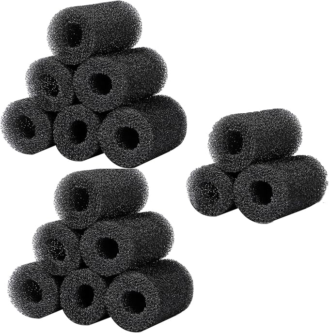 15 Pack Inlet Covers Pre-Filter Sponge for Aquarium Shrimp Turtle Betta Fry Fish Tank Filter 0.8” Intake, Replacement Foam Cover