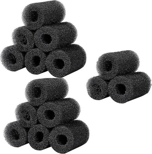 15 Pack Inlet Covers Pre-Filter Sponge for Aquarium Shrimp Turtle Betta Fry Fish Tank Filter 0.8” Intake, Replacement Foam Cover