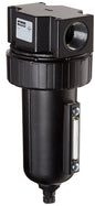 Parker 07F34AC Compressed Air Filter, Removes Particulate, Metal Bowl with Sight Gauge, Manual Drain, 40 Micron, 130 scfm, 1/2" NPT