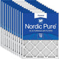 Nordic Pure 16x25x1 (Actual Size: 15 1/2 x 24 1/2 x 3/4) Pleated MERV 12 Air Filters 12 Pack