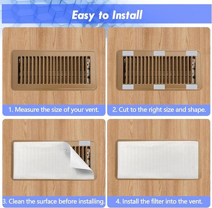 MERV 8 Filter Material, 23 Ft² Cut to Fit Air Filters Electrostatic Media for Stops Dust and Pet Dander With Adhesive Hook Tape for Home Ceiling AC HVAC Furnace Vents