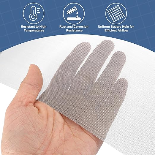 uxcell 60 Mesh 79" x 12" Woven Wire Mesh, 304 Stainless Steel Air Vent Filter Screen, Window Screen Mesh for DIY Projects Vents Cover Filtration Animals Fence
