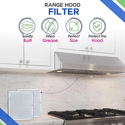 Bagean Stove Hood Vent Filters 9.9" x 11.7" 97007894 Compatible with Broan Range Hood Filter Replacement - Fit's Nutone Kitchen Exhaust Fan Filter Screen - Blocks Grease & Filters Oven Air (2-Pack)