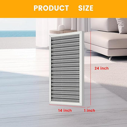 14x24x1 HVAC Furnace Air Filter, Lasts a Lifetime, Washable, the Last HVAC Filter You Will Ever Buy, Breathe Safely at Home or in the Office,Merv 8(Actual Size:13.5x23.5x0.82 Inch)
