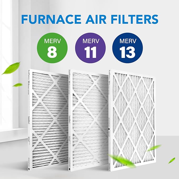 LotFancy 16x25x1 Air Filter MERV 8 4-Pack, Electrostatic Pleated Furnace & AC Filter, Captures Dust, Pet Hair, Pollen, Actual Size: 15.75"x24.75"x0.75"