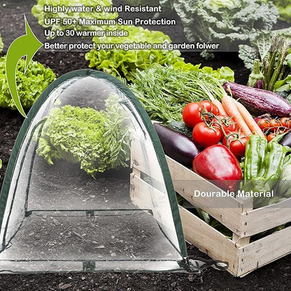 Porayhut Pop Up Greenhouse Cover Flower House,Pack of 3,Mini Gardening Plant Sunshine Room,Backyard PVC Cover for Cold Frost Protector Gardening Plants