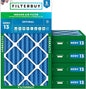 Filterbuy 16x30x4 Air Filter MERV 13 Optimal Smoke & Allergy Defense (5-Pack), Electrostatic Pleated HVAC AC Furnace Filters Replacement, Made in USA (Actual Size: 15.50 x 29.50 x 3.63)