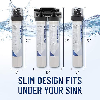 Pentair Everpure EF-6000 Full Flow Drinking Water System, EV985500, Includes Filter Head, Filter Cartridge, All Hardware and Connectors, 6,000 Gallon Capacity, 0.5 Micron