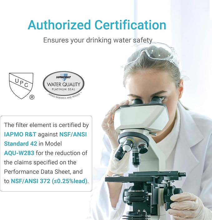 AQUA CREST Replacement Filter for Elkay® 51300C, [No CHIP] Compatible with Elkay® ezH20® and Halsey Taylor® Bottle Filling Stations, NSF/ANSI 42, Reduces Chlorine, Bad Taste & Odor, 1 Pack