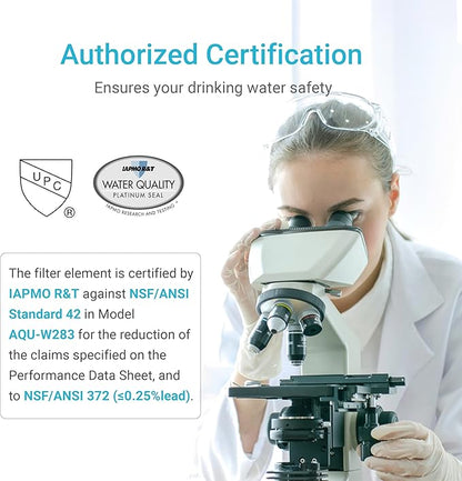 AQUA CREST Replacement Filter for Elkay® 51300C, [No CHIP] Compatible with Elkay® ezH20® and Halsey Taylor® Bottle Filling Stations, NSF/ANSI 42, Reduces Chlorine, Bad Taste & Odor, 1 Pack