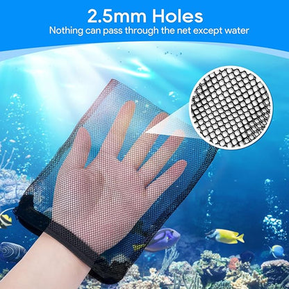 Aquarium Filter Media Bags for Aquarium with Zipper, Reusable Strong Polyester Fine Mesh Bag for Activated Carbon, Bio Filter Balls, Ceramic Rings, Filter Stones, Biospheres 8 Pack 7.8" x 5.9"