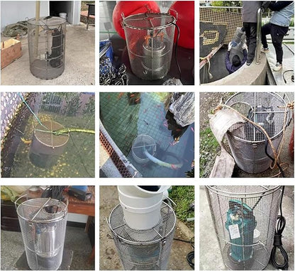 Stainless Steel Pump Filter Cover Water Pump Protective Cover Sump Pump Anti-Clogging Outdoor 1mm Mesh Pump Cover Barrier Durable And Strong For Septic Tanks Farm Irr(Size:35x50cm/13.7"x19.6",Color:A)