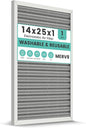 14x25x1 HVAC Furnace Air Filter, Lasts a Lifetime, Washable Reusable, Electrostatic Air Filter The Last Time You Buy, Breathe Safely at Home or Office, Merv 8