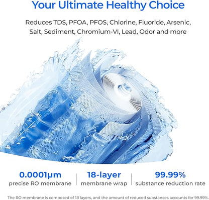 Waterdrop X16-Alkaline Tankless Reverse Osmosis System, NSF/ANSI 42&58&372 Certified, 1600 GPD RO Filter System, 11-Stage Filtration, UnderSink, 3:1 Pure to Drain, Alkaline Mineral pH+, BPA Free