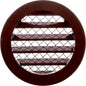 4" Brown Vent Cover - Aluminum - Industrial Round Air Vent Louver - Metal Soffit Vent with Screen - Mesh - Round Vent Grille for House Or Garage Wall