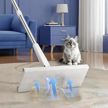 Flat Mop - Reusable Scrubber Cleaning Tools, Dust Cleaner Flat Mop For Kitchen Bathroom Tile Car Apartment Living Room Bedroom Glass Ceiling Pet Hair