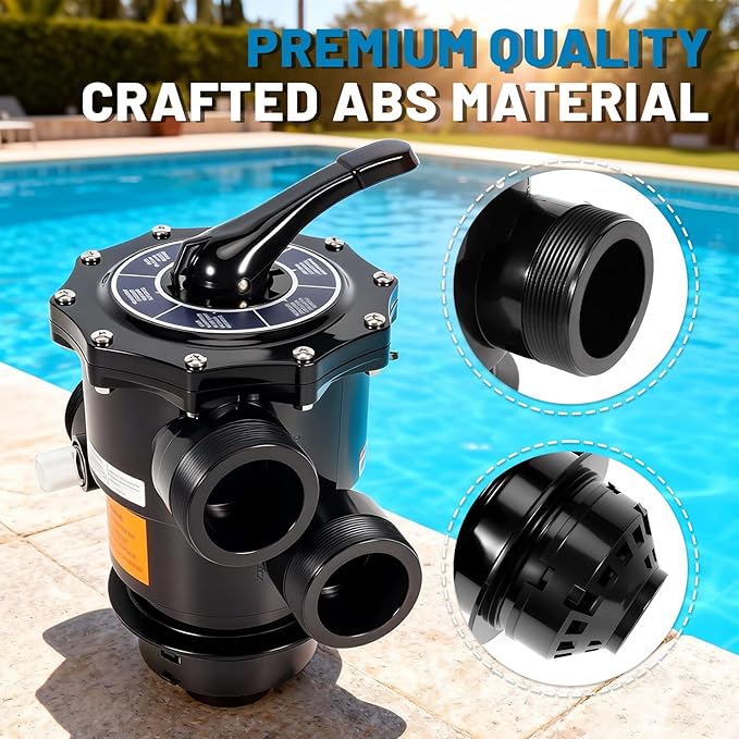 263085 Top Mount Multiport Valve Compatible with Pentair Tagelus Sand Filters,2“ 6-Positions Pool Filter Control Valve
