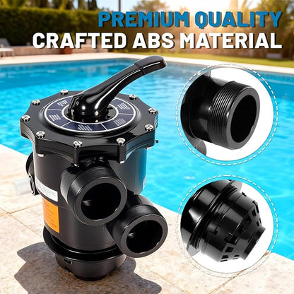 263085 Top Mount Multiport Valve Compatible with Pentair Tagelus Sand Filters,2“ 6-Positions Pool Filter Control Valve