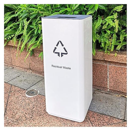GLigeT Outdoor Trash can White Combined Trash Can Large-Capacity Square Sorting Trash Can Outdoor Direct Throw Trash Can Without Cover, Anti-Fingerprint Technology 48L Trash Can (Size : C)