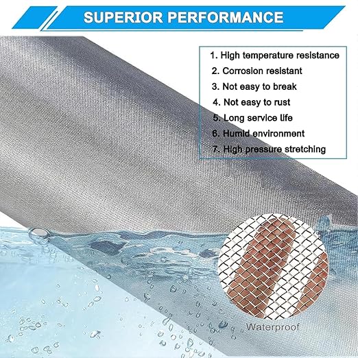 Stainless Steel Mesh Screen 10Mesh 304, 15.7" x 47.2" (40x120cm) Metal Mesh Screen, Rust Free Fine Wire Mesh Roll, Easy to Cur for Vent Mesh, Window Screen, Filters, Cage, Garden Covers