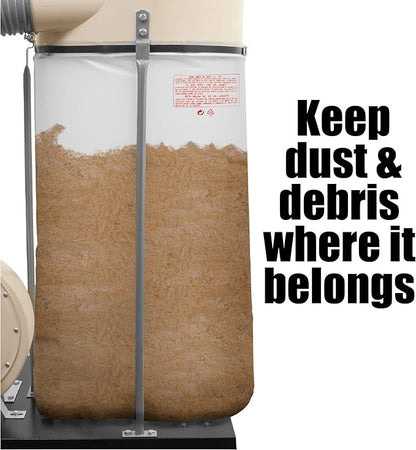 Clear Plastic Dust Collector Replacement Bag 5 Pack 20" Diameter by 43" Long For Machines with 20" Filter Drums 5 mil Thick