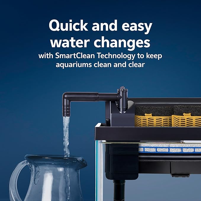 Aqueon SmartClean Power Filter with EcoRenew Filter Cartridge, Quick and Easy Water Changes, Quiet Operation, Adjustable Flow, for 50-90 Gallon Freshwater and Saltwater Aquariums, Large