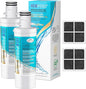 ICEPURE Alkaline LT1000PC Refrigerator Water Filter and Air Filter Replacement for LG LT1000P/PC/PCS, Kenmore 9980, ADQ74793501 ADQ74793502 ADQ747935 MDJ64844601 LMXS28626S LT1000, Enhances PH, 2Combo