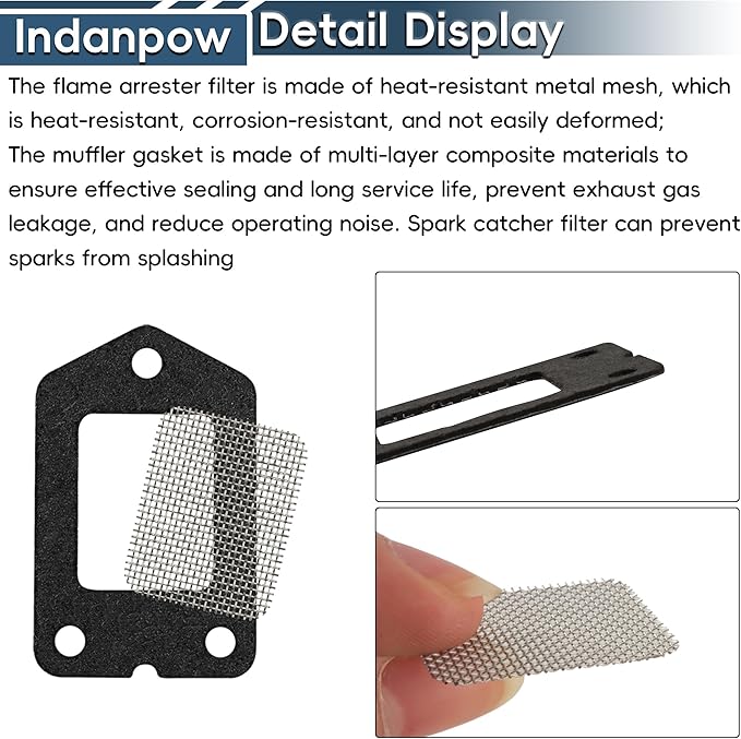 SRM-225 Spark Screen and Gasket Compatible with Echo 14586240630 Muffler Spark Arrestor Screen and 14586642031 Muffler Gasket (3 set)