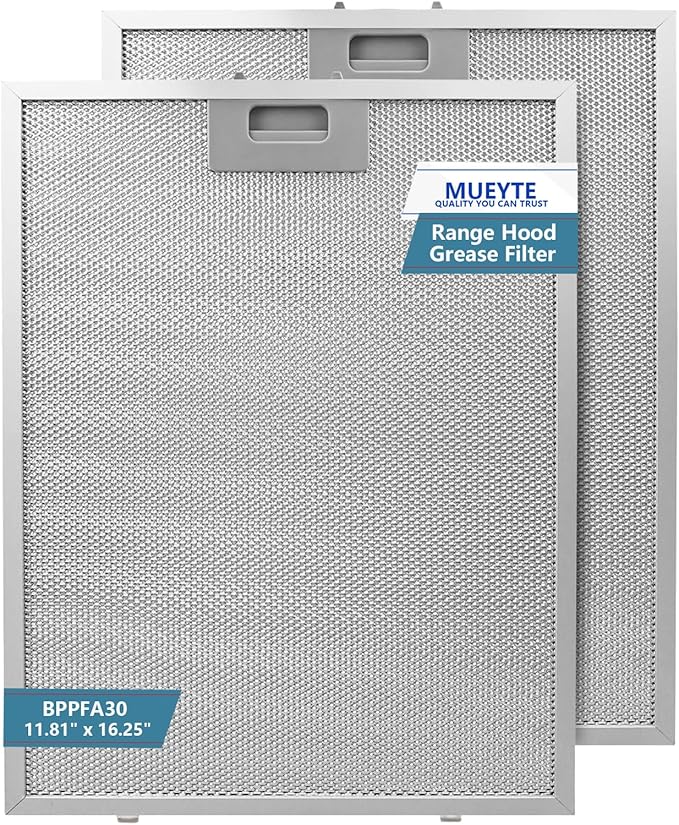 BPPFA30 Range Hood Filter 11.81" x 16.25" Replacement For Broan range hood 30 inch QP1 QP130 Series Kitchen Exhaust Fan Stove Hood Vent Filter Replaces 97017720 S97017720 1568240 AP5610518 2 Pack