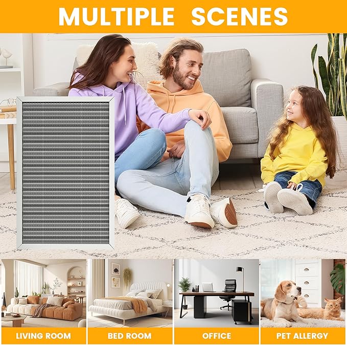 16X25x1 HVAC Furnace Air Filter, Lasts a Lifetime, Washable, Merv 8, the Last HVAC Filter You Will Ever Buy, Breathe Safely at Home or in the Office (Actual Size:15.5x24.5x0.82 Inch)