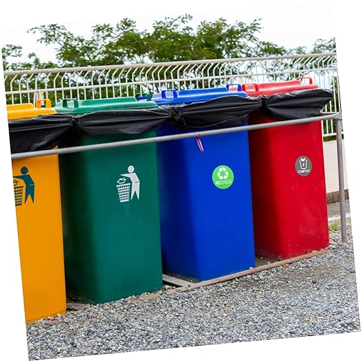 9pcs Trash Can Classification Stickers Self-Adhesive Recycling Decals for Easy Waste Sorting Options for Home and Kitchen Use