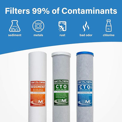 Applied Membranes Inc. 3-Stage Whole-House Water Filter System with 20-Inch Sediment and Carbon-Block Filters