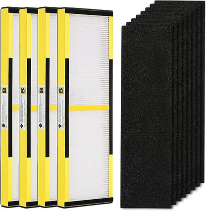4 Pack FLT4825 True HEPA Filter B Replacement with Activated Carbon Pre-Filters Compatible with Guardian Air Purifier AC4825 AC4300 AC4800 AC4900 AC4850