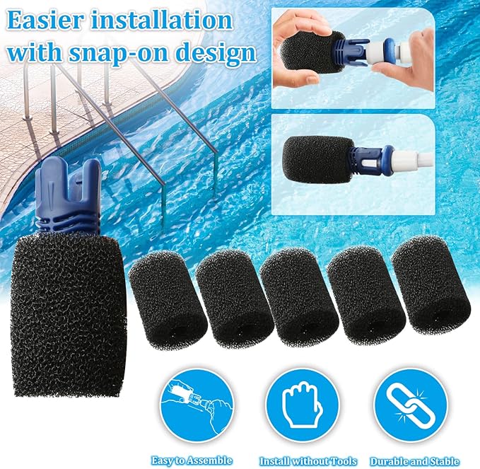 Tail Sweep Pro with Scrubber, Tail Sweep Pro TSP10S Replacement for Polaris 280, 380, 360, 3900 Sport, 180, 1 Tail Sweep Pro with 6 Foam Scrubber for Polaris Pool Cleaner Parts