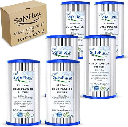 5" x 2.5" Cold Plunge Filter 20 Micron – Fits The Pod Ice Cold Plunge Water Chiller, Cold Plunge Filters, and Under Kitchen Sink Systems (6)