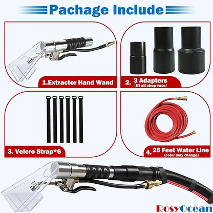 Universal Compatible with Any Brand Shop Vac Extractor Attachment with 2-1/2" & 1-7/8" & 1-1/4" Adapter Auto Detailing Vacuum Head Extraction Accessories for Upholstery & Carpet Cleaning