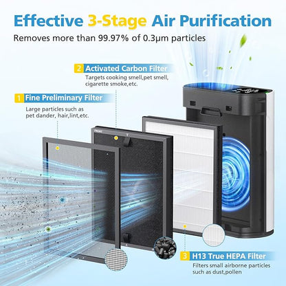 4 Pack HAP602 Replacement Filter Compatible with ECOSELF HAP602 / HAP602WF Air Purifier, Air Purifiers Replacement Filter for Home Large Room, # RF-HAP602-2P