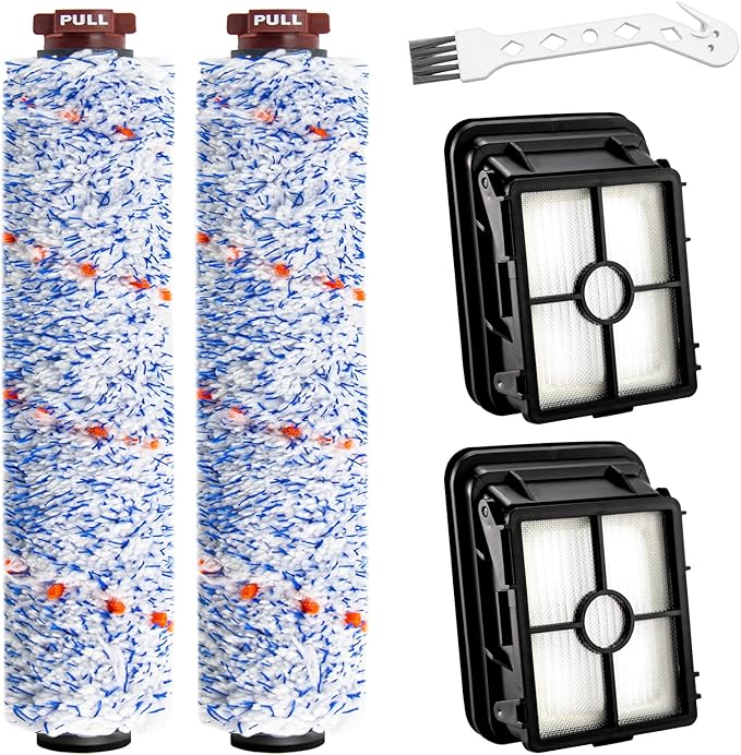 Replacement Parts for Bissell Crosswave Pet Pro 1785A 2306A 1785 Vacuum Cleaner, 2 Pack 1868 Brush Roll for Bissell crosswave and 2 Pack 1866 replacement filters Part 1608683, 1608684 LUXRILIX