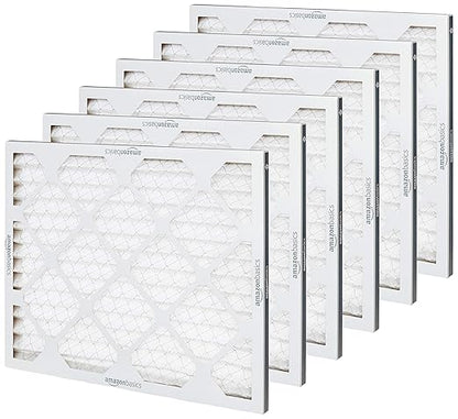 Amazon Basics 16x20x1 Air Filter 6 Pack, MERV 8 AC Furnace Filters (Actual Size: 15.75" x 19.75" x 0.75")