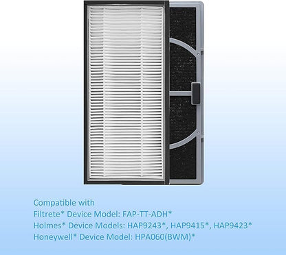 A/D/H HEPA-Type Replacement Filter, Allergen Reduction + Odor Eliminator, Compatible with Compatible with Filtrete FAP-TT-ADH, HAP9423, Compare to Honeywell HPA060(BWM)