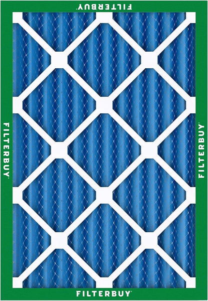Filterbuy 13x20x2 Air Filter MERV 13 Optimal Smoke & Allergy Defense (12-Pack), Electrostatic Pleated HVAC AC Furnace Filters Replacement, Made in USA (Actual Size: 13.00 x 20.00 x 1.75)