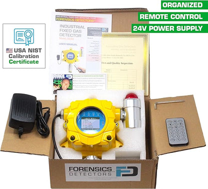 Hydrogen Gas Detector for Battery Room Monitoring by Forensics | Wall Mount Continuous Monitoring | USA NIST traceable Calibration | Adjustable Alarms | Relay Output | 0-1000 ppm |