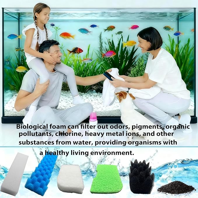 42 Packs 406/407 Canister Filter Replacements Compatible with Fluval 406/407 Aquarium Filters. Includes Filter Media Set with biofoam, Activated Carbon, and Ceramic Rings. Upgraded Version