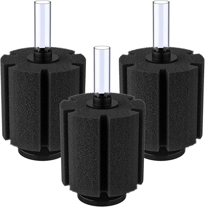 Pawfly Large Aquarium Bio Sponge Filter Quiet Betta Fry Shrimp and Small Fish Foam Filter for Fish Tank up to 60 Gallon, 3 Pack