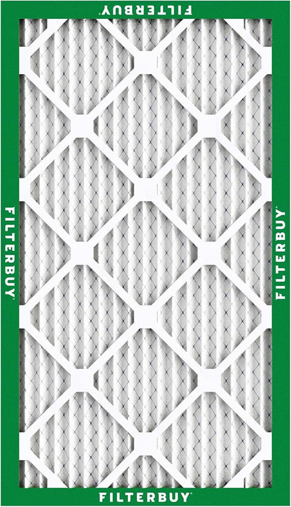 Filterbuy 16x32x1 Air Filter MERV 8 Essential Dust & Allergy Defense (12-Pack), Electrostatic Pleated HVAC AC Furnace Filters Replacement, Made in USA (Actual Size: 15.50 x 31.50 x 0.75)