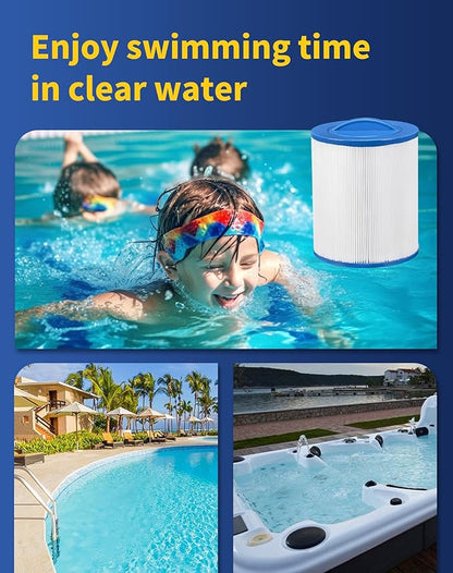 ZOTEE Spa & Pool Filter Cartridge Replacement for Unicel 6CH-26, PTL25W-SV, and Filbur FC-0310, 2 Packs