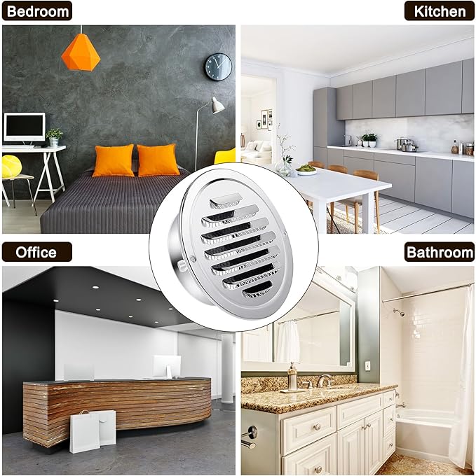 Zonon 36 Pcs Stainless Steel Soffit Vents 4 Inch Round Dryer Vent Cover with Mesh Screen for Home Outdoor Bathroom Wall Ceiling Outside Exterior Exhaust (Silver)